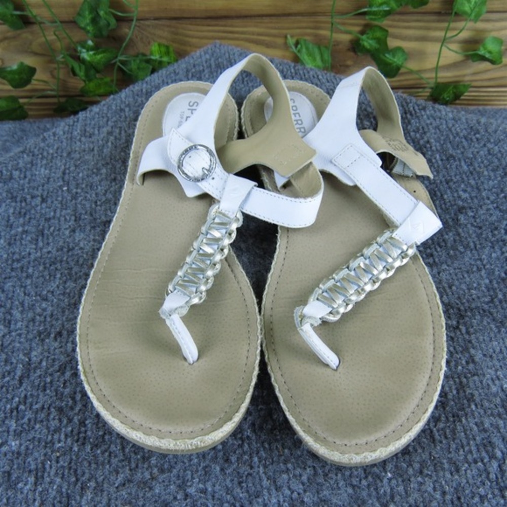 Sperry Women Ankle Strap White Leather Sz 8.5 Medium Gently Used 2025 - Picture 2 of 6